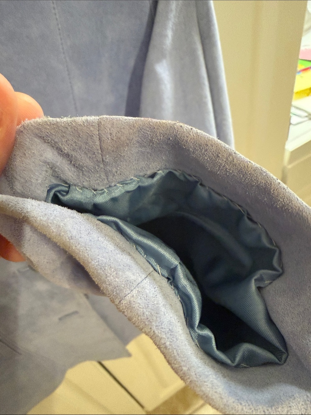Liz Claiborne Vintage Light blue Suede Blazer - Picture 3 of 7